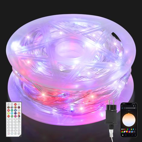 TolleTour Catena luminosa a LED 20 m 200 LED filo di rame trasparente Illuminazione Luci colorate Luci a LED con spina 10 modalità Decorazione interna ed esterna Impermeabile per giardino, feste, Nata (1/5)