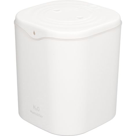 Humidificateur de bureau, réservoir d'eau de 2 L, 2 modes, port USB, double brumisateur, 12 heures d'hydratation, idéal pour la chambre, le bureau ou une résidence étudiante, blanc élégant. (1/5)