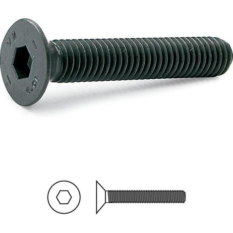 tornillo rosca metal allen din 7991 negro metrica m-5 largo 14mm (caja 1000)