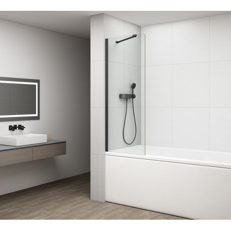 Pare-baignoire FISA 800x1500mm, noir mat/verre transparent