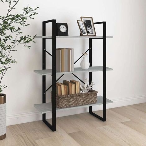 Bibliothèque Étagère de Rangement - pour Bureau Salon Chambre Cuisine Sonoma gris 80x30x105 cm Bois d'ingénierie BV213423 - BonneVie (1/5)