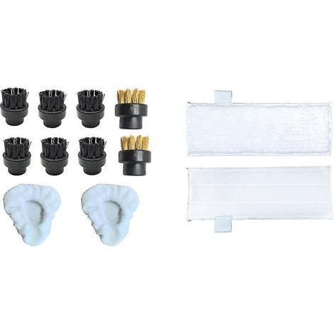 Kit de 12 brosses vapeur, bonnet de nettoyage vapeur, lingettes triangulaires et petites brosses pour nettoyeur vapeur Dupray. Pièces de rechange pour nettoyeur vapeur Dupray. (1/5)