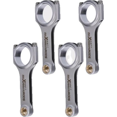 Bielas forjadas de acero cromo-molibdeno 4340 para aeronaves. Longitud de la biela: 144 mm. Diámetro del extremo pequeño: 20 mm. Diámetro del extremo grande: 50,6 mm. Velocidad máxima de rotación: 700 (1/5)