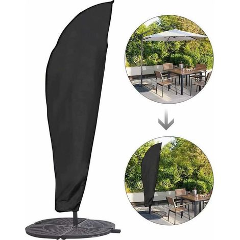 Accesorio para sombrilla: Funda protectora para sombrilla con mástil y sombrilla voladiza de 280 cm. Sombrilla grande. Protección contra la intemperie, los rayos UV y el viento. Para uso exterior en s (1/5)