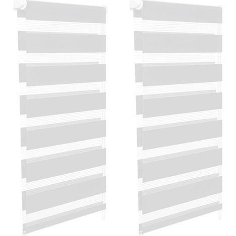 Idmarket – Lot de 2 stores enrouleurs zébrés jour nuit 40 x 170 cm – Système d'attache à chaînette – Toile en polyester – Montage facile avec accessoires fournis