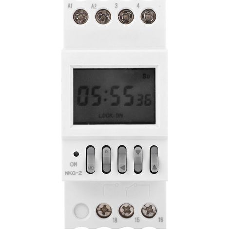 Interrupteur à minuterie avec rail de guidage, type sonnette d'école ou d'usine, relais AC220V 3A (1/5)