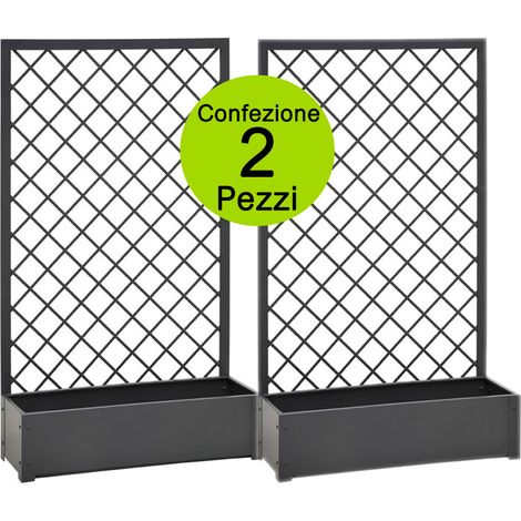 Fioriere da esterno in metallo con traliccio per terrazzo giardini balconi pezzi 2 verdemax