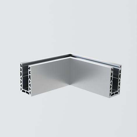 Profil d’angle 90° en aluminium pour garde-corps en verre – Finition d’angle – Aluminium anodisé mat – Intérieur / extérieur