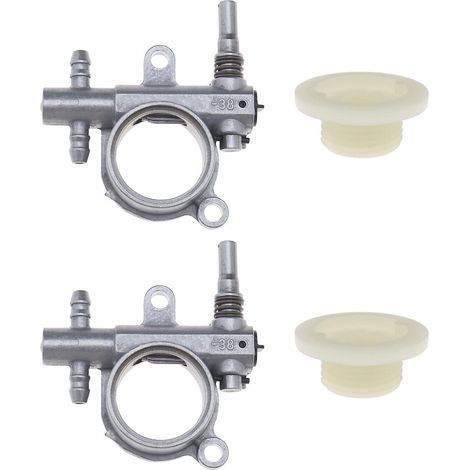 BEBUSINGOTO Bomba de aceite para motosierra (2 unidades) con engranaje helicoidal, compatible con motosierras de 25 cc/38 cc, repuesto para herramientas eléctricas de exterior. (1/5)