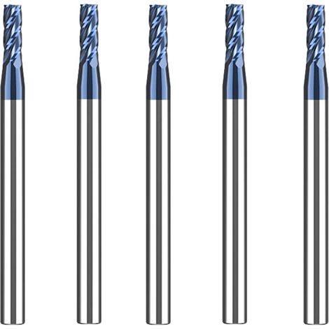 5-teiliges 3-mm-Hartmetall-Schaftfräser-Set, 4-schneidiger CNC-Schaftfräser, schwarz AlTiN-beschichtet, VHM für Metall, Holz, Acryl und Kunststoff