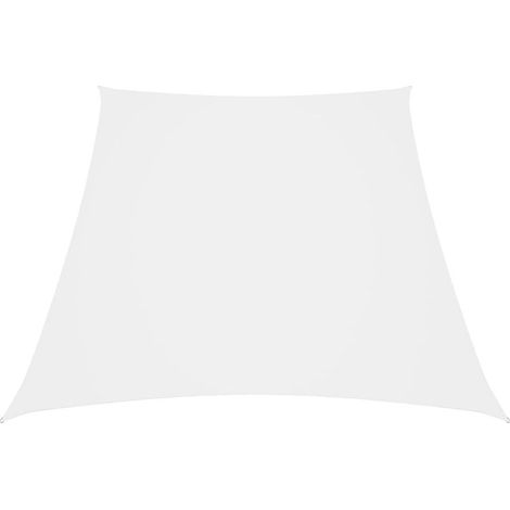 Voile d'ombrage en tissu Oxford, forme trapézoïdale, 2/4 x 3 m, blanche (1/5)
