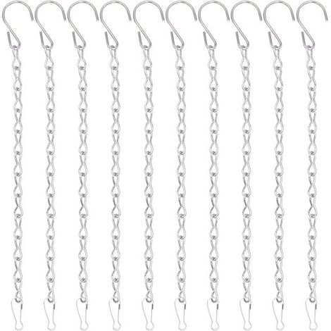10er Packung 50 cm lange Hängeketten für Gartenpflanzen, z. B. zum Aufhängen von Vogelfutterhäuschen, Werbetafeln, Kreidetafeln, Körben, Pflanzge (1/5)
