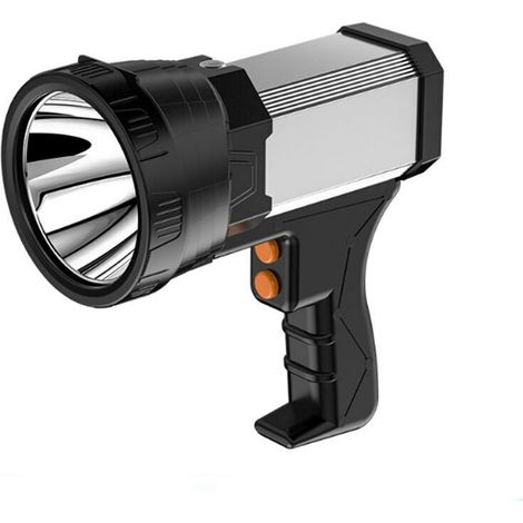 Lampe Torche LED Ultra Puissante Lampe de Poche Étanche IPX4 15000 Lumen 2000-2200mAH Super Lumineux Lampe 6 Modes Longue Portée Lampe Haute Puissance Urgence Lanterne pour Camping Randonnée Chasse [C (1/5)