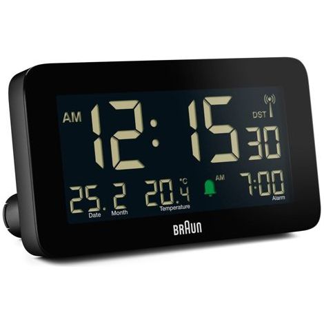 Braun Uhren BC10B Funkwecker Schwarz (1/5)