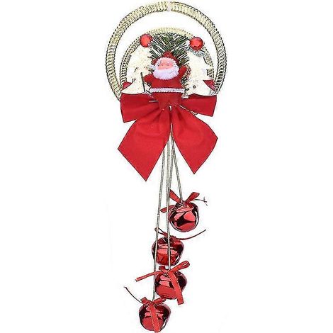 Adornos navideños de cascabeles para colgar en la pared, ideales para Navidad, estilo rústico vintage, estilo granja, para la puerta o como decoración de boda de invierno. (1/2)