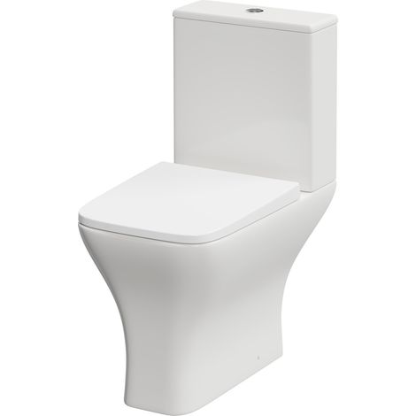 Kingston Rimless Open Back Close Coupled Toilet with Soft Close Toilet Seat (1/5)