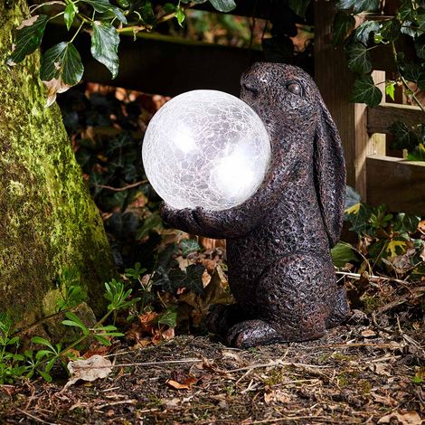 33cm Solar Power Outdoor Novelty Hare LED Light | Garden Patio Decoration Ornament