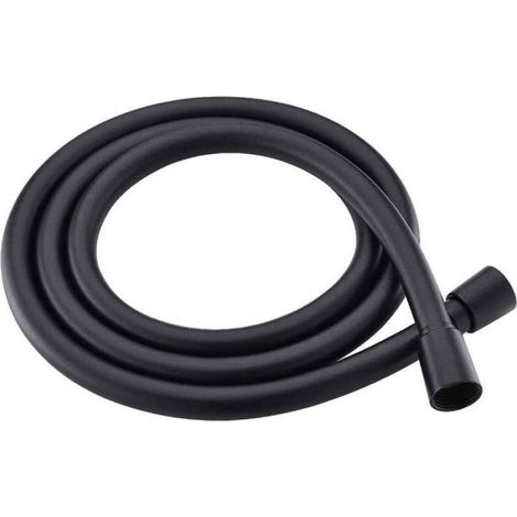 1 Flexible de Douche, Tuyau PVC Noir 1M, Anti-torsion G1/2, Raccords Laiton, Salle de Bain (1/5)