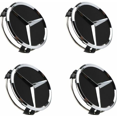 4pcs 75mm Mercedes Benz Wheel Center Hub Badge For W202 W203 W204 W208 W210 (1/5)