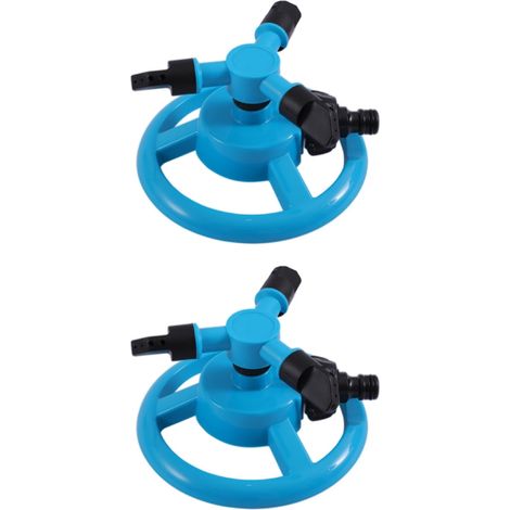 (Bleu2) Buse rotative automatique à 360° avec jet réglable pour l'irrigation des pelouses, jardins et exploitations agricoles : système d'arrosage à raccord rapide et économe en eau. (1/5)