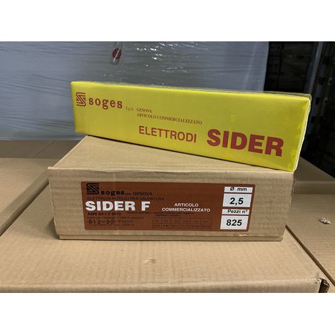ELETTRODI SALDATURA RUTILICI Ø2,5x300mm FERRO ACCIAIO SIDER F 275pz GRIGIO SOGES