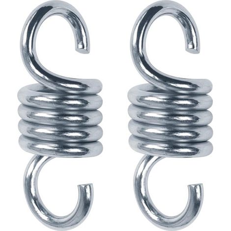 Aufhängungssystem 2 teilig Deckenhaken Federaufhängung Befestigungsmaterial für Hängesessel, Schaukelstühle und Boxsäcke Stahl Silber 10,8 x 4 cm (1/5)