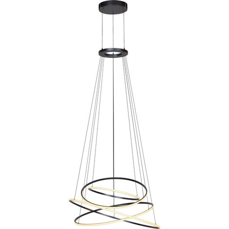 Lampadario LED anelli grigio scuro 53W Paul Neuhaus (1/5)