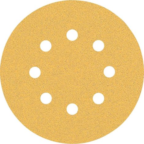 Papier Abrasif - 125 mm - 8 Trous - Grain 80 - Pour Ponçage Bois et Contreplaqué - 50 Feuilles