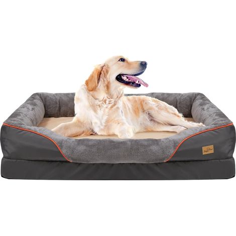 BingoPaw Cama Perro Grande Relajante Ortopedica Viacoelastica con Funda Desenfundable Lavable,120x90x30cm XXL