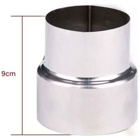 Réducteur de conduit de fumée en acier inoxydable, adaptateur de cheminée, tuyau de poêle, réduction en acier inoxydable, conduit de fumée, tuyau de poêle (90-80 mm) (1/4)