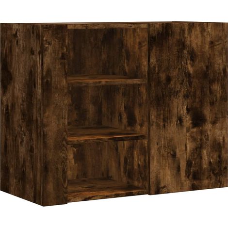 Maison Exclusive - Wandregal Räuchereiche 75x35x60 cm Holzwerksto