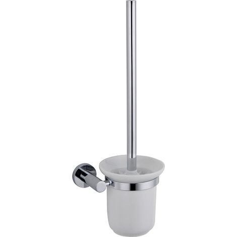 Chrome Round Style Brass Wall Mounted Round Bathroom Toilet Brush Holder (1/2)