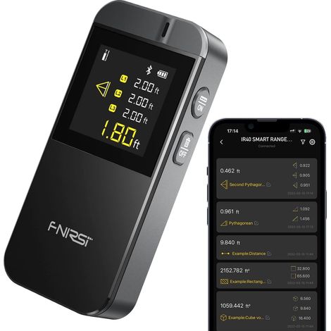 Télémètre laser FNIRSI IR40, mesure de distance pour longueur, surface, volume, théorème de Pythagore (1/5)