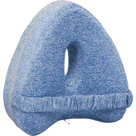 Coussin de soutien pour jambes - Oreiller orthopédique 24x14x24 cm - Réduit douleurs et tensions - Maintient une posture correcte - Femmes enceintes -Bleu (1/5)