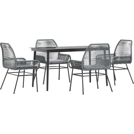 Maison Exclusive - Juego comedor jardín 5 pzas cojines ratán sint (1/5)