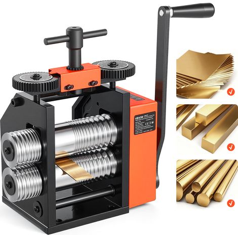 VEVOR Máquina de Laminación Manual para Joyería 3 en 1 Prensa de Láminas, Herramienta de Bricolaje para Fabricación y Reparación de Joyas, Espesor Ajustable de 0,03-7 mm, Hoja Fina, Redonda, Cuadrada (1/5)