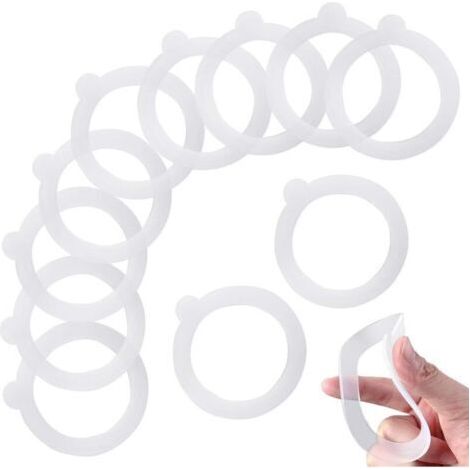 Lot de 12 joints de rechange en silicone pour bocaux, joint en silicone, 9,5 x 9,5 cm, pour bocaux à pince en verre de 0,35/0,5/1/1,5/bocaux de 2 litres (blanc) (1/4)