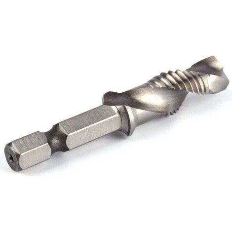 Foret Taraudeur M10, Foret à Queue Hexagonale 1/4" HSS Pour Tarauder Dans Le Bois, Le Plastique Et L'aluminium, Foret Combiné M10 Et Mèche De Taraud (1/4)
