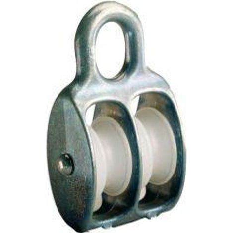 PÖSAMO Blockrolle doppelt galZn für Seil-Ø b. 8,0mm