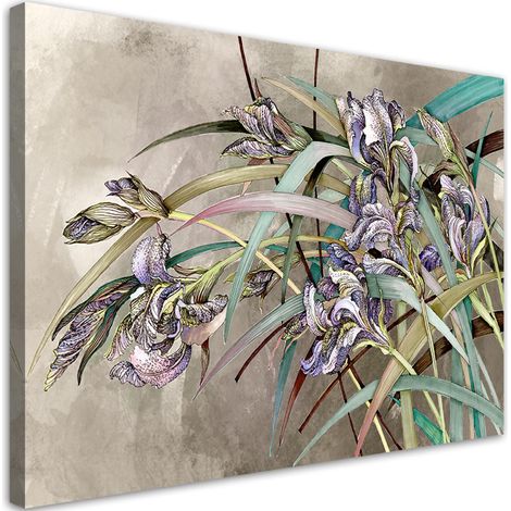Cadre déco Iris fleurs dans le vent 100x70 (1/5)