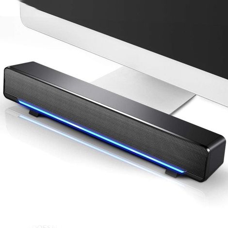Barre de Son,stéréo Filaire USB,Home Cinema,Barre De Son Tv, Haut-parleurs domestiques pour Ordinateur de Bureau ou Ordinateur Portable ou téléphones Portables, Son Surround Basse, limpide (1/5)