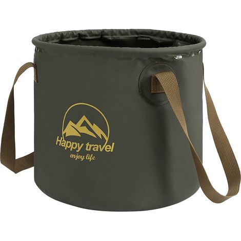 Seau pliable de jardin 10L, réservoir d'eau pour la pêche et le camping, étanche, pliable, lampe de chevet tactile sans fil (1/4)