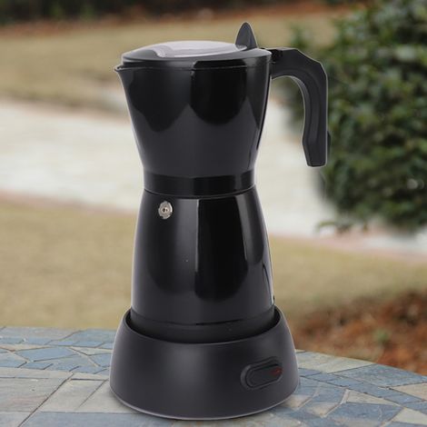 Cafetière italienne électrique (6 tasses, 300 ml) avec vue sur l'expresso ou l'americano, cafetière à filtre, cafetière moka électrique (1/5)