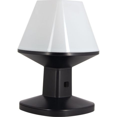 Xanlite – Lampe à poser LED solaire déco IP44 – Autonomie 6h – Éclairage convivial pour intérieur et extérieur – Design élégant noir (1/8)