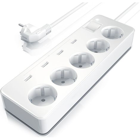 BEARWARE Steckdosenleiste Mehrfachsteckdose Steckerleiste 3680W, 5-fach (1/5)