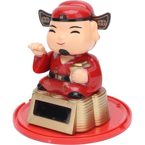 Figurine Porte-Bonheur Dieu de Richesse Solaire, Déco Amusante à Bras Agité pour Maison Bureau Voiture (1/5)