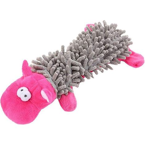Plüsch-Nilpferd-Spielzeug für Hunde, Quietschspielzeug, bissfest, Kuscheltier für Welpen, weiches, reißfestes Spielzeug. (1/4)