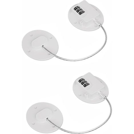 2er-Pack Kühlschrankschlösser – Selbstklebende, robuste Zahlenschlösser für Kühlschränke, kindersichere Schrankschlösser (Weiß) (1/5)