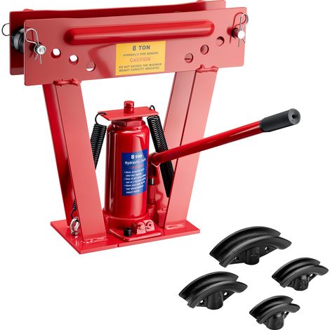 Wiltec Piegatubi idraulica 8 t, curvatubi con 4 matrici Ø 21,3-40 mm, piega tubi con forme di piegatura incluse