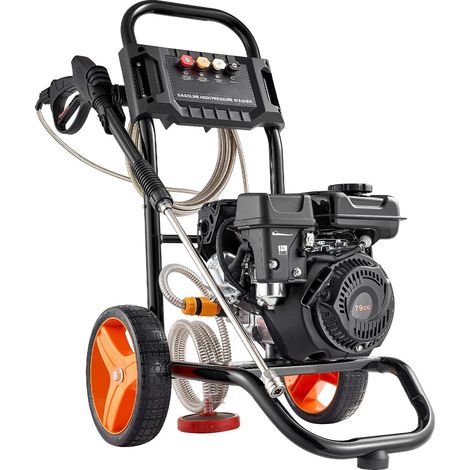 Nettoyeur haute pression essence 2900 PSI 7 L/min avec pompe aluminium, pistolet, lance et 4 buses pour voiture, maison et terrasse (1/5)